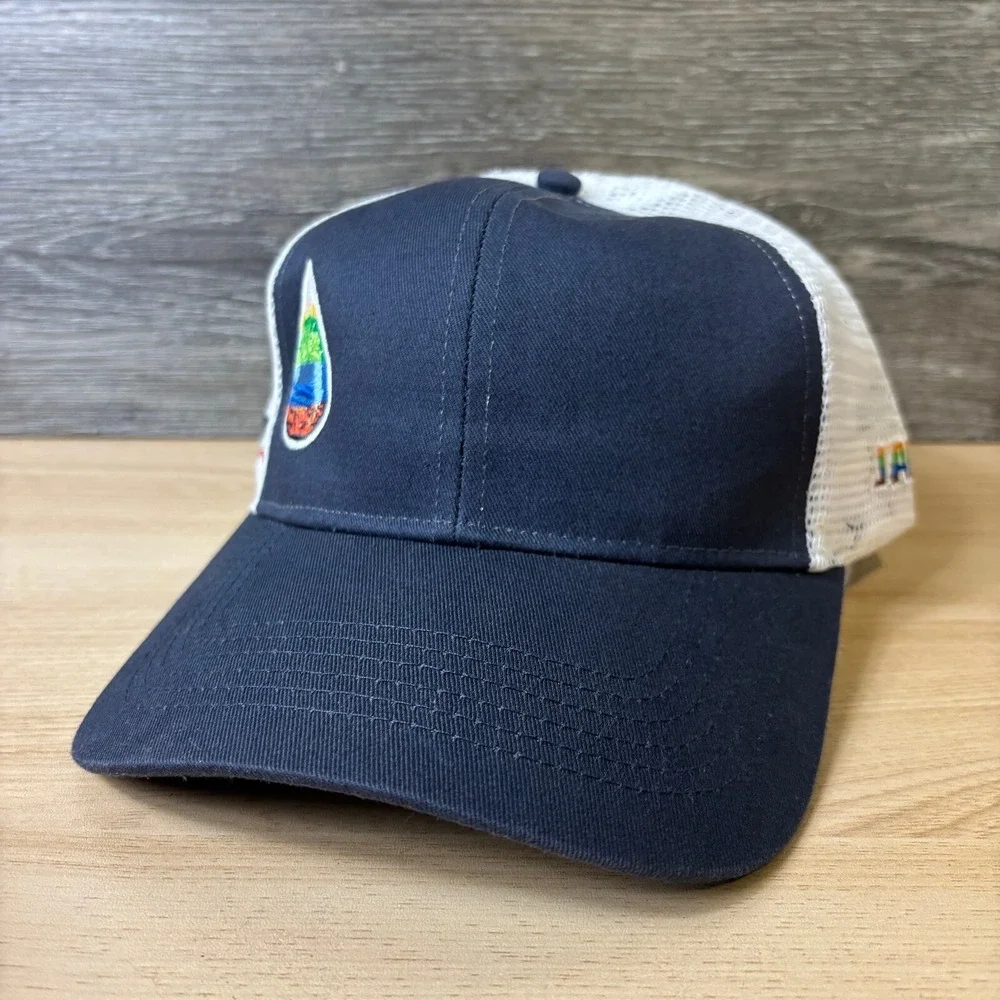 DOW Hat Cap Snap Back‎ Blue Irrigation Fingerprint Adjustable